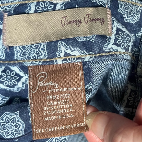 Paige Maternity Adjustable Waist Straight Leg Dark Distressed Denim Blue Jean 31 - Picture 5 of 11